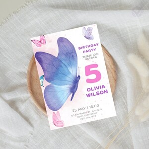 Baby Born Invitation Butterfly Themed Birthday Invitation Templates For Girl Butterfly Party Invitation For Girls Digital Butterfly Invites