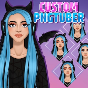Custom PNGtuber Avatar for Twitch streamers, Discord, Youtube, TikTok Live2d vtuber virtual youtuber png streamer twitch pngtuber