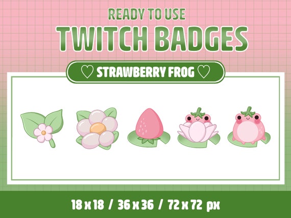 Strawberry Twitch Badges Twitch Sub Badges (Instant Download) 