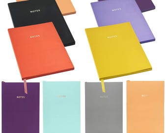 A5 Notebooks Soft cover 160 pages Lined Notebook "Notes" - 15 colours