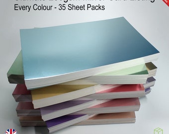 Mirror card. 35 Sheet Packs A4 280gsm Mix Colours Highest Quality, Arts & Craft.