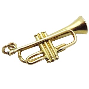 Vintage 12K Yellow Gold Filled JMS Trumpet Charm/Pendant 1950s