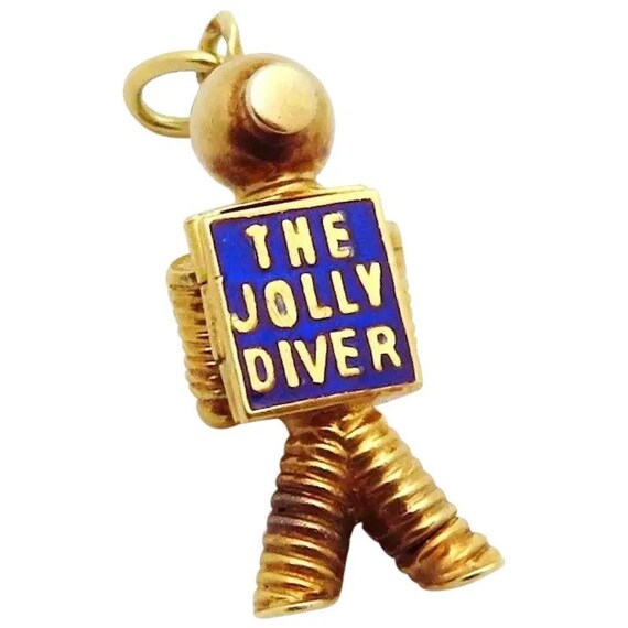 Antique 14K Gold Movable Enamel *The Jolly Diver*… - image 10