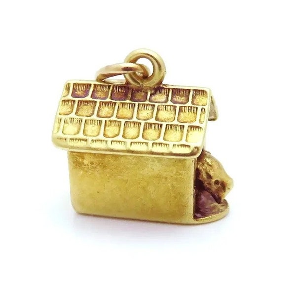 Vintage 1930s 14K Yellow Gold Scottie Dog in Dogho