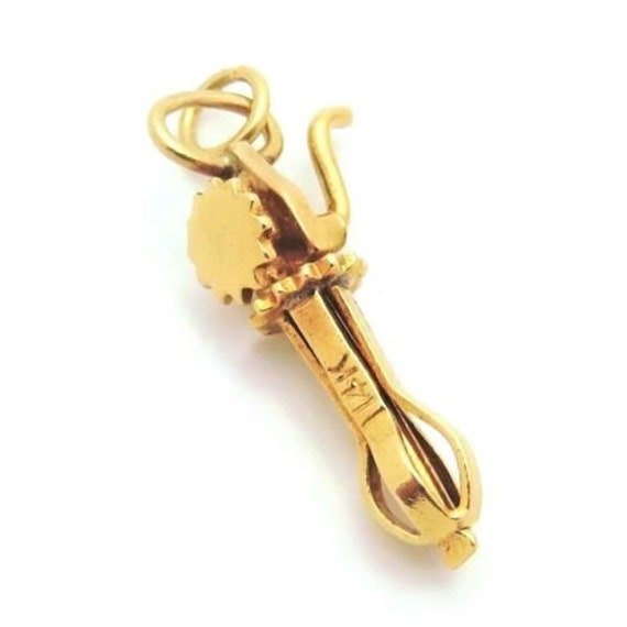 Vintage 14K Gold 3D Mechanical Corkscrew Can & Bottle Opener Charm - Ruby  Lane