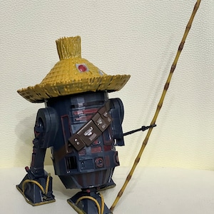 b5-56 ( samurai r2-d2 ) droid from Star Wars Visions Ronin companion