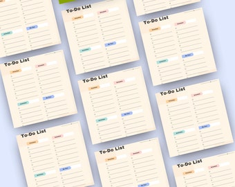 Modello lista di controllo vuota stampabile e compilabile, modello lista di controllo semplice, A4/A5/lettera/metà, download immediato PDF
