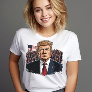 Trump & The People – Digital Patriotic Artwork | MAGA Crowd Illustration | Instant Download