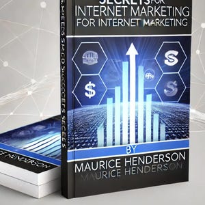 Może przedstawiać: Czarna i niebieska okładka książki z tytułem "Speed Success Secrets for Internet Marketing for Internet Marketing" i nazwiskiem autora "Maurice Henderson". Okładka zawiera grafikę rosnącego wykresu słupkowego z symbolami dolarów i innymi symbolami.