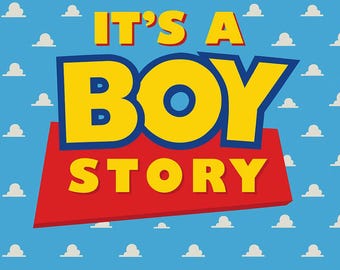 It’s A Boy Story Digital Birth Announcement | PNG JPEG PDF | Instant Download