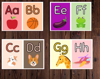 Tarjetas didácticas del alfabeto para jardín de infancia, Tarjetas didácticas ABC para el aprendizaje temprano