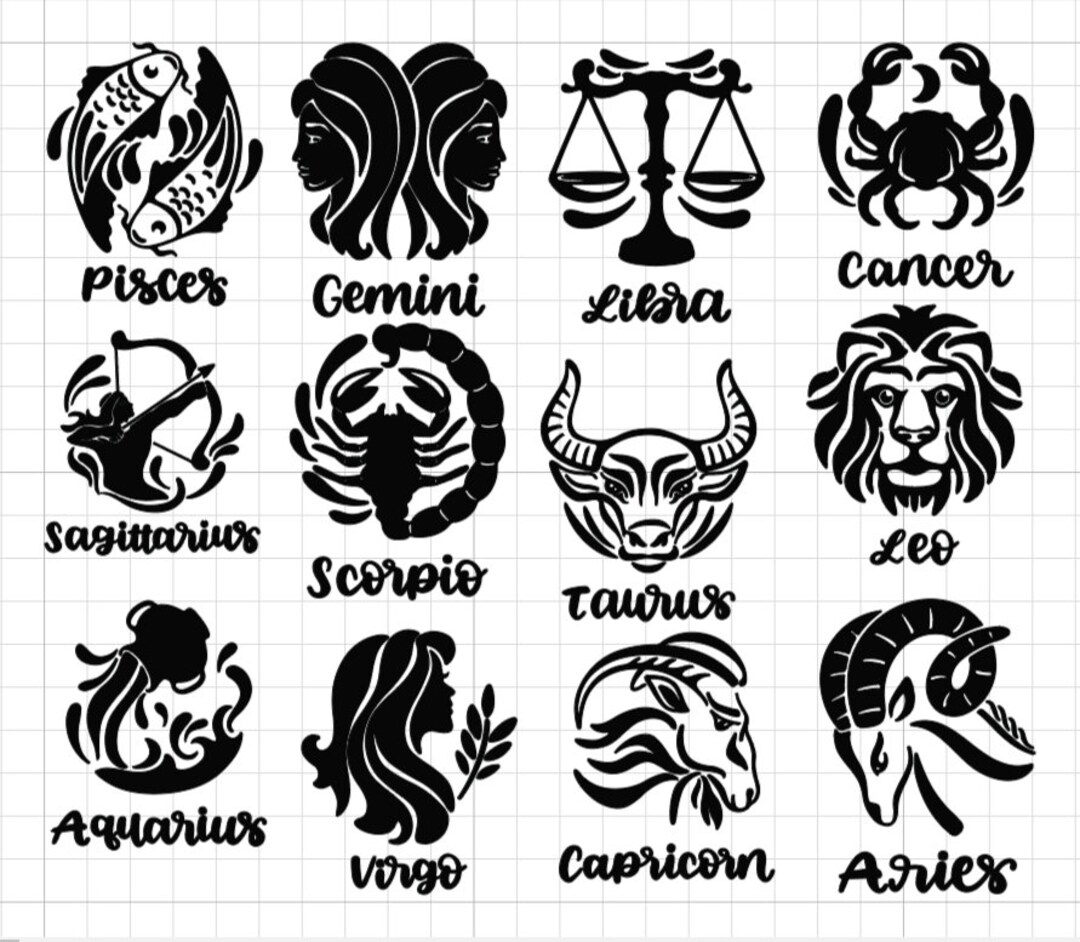 Zodiac Sign Stickers 5pc Zodiac Stickers Etsy