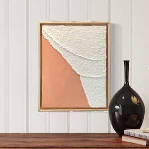 PEACH WAVES | Canvas with structure | Textured Art | Abstract Art I Modern and Textured Wall Art I Art 3D I Structural Image