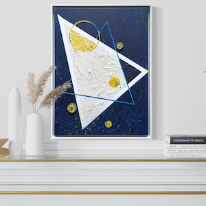 TRIANGLE UNIVERSE | Canvas with structure | Textured Art | Abstract art I Modern and textured wall art I Art 3D I Textured picture