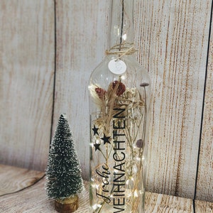 Flaschenlicht Deko Lampe Geschenk Licht Danke mit Spruch personalisiert LED Lichterkette Weihnachten Hochzeit Bild 4