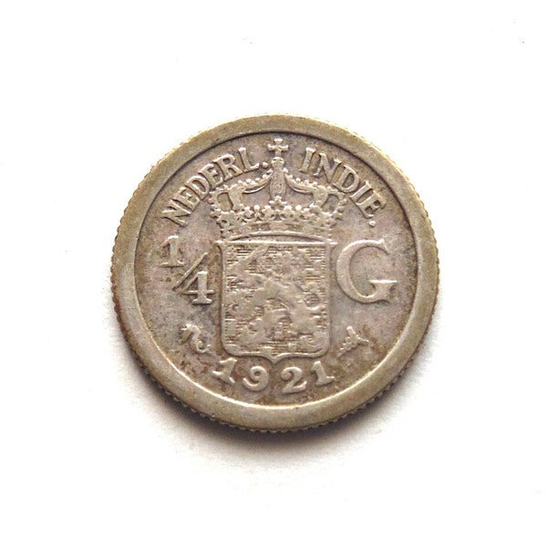 netherland 1921 1/4 gulden world foreign coin