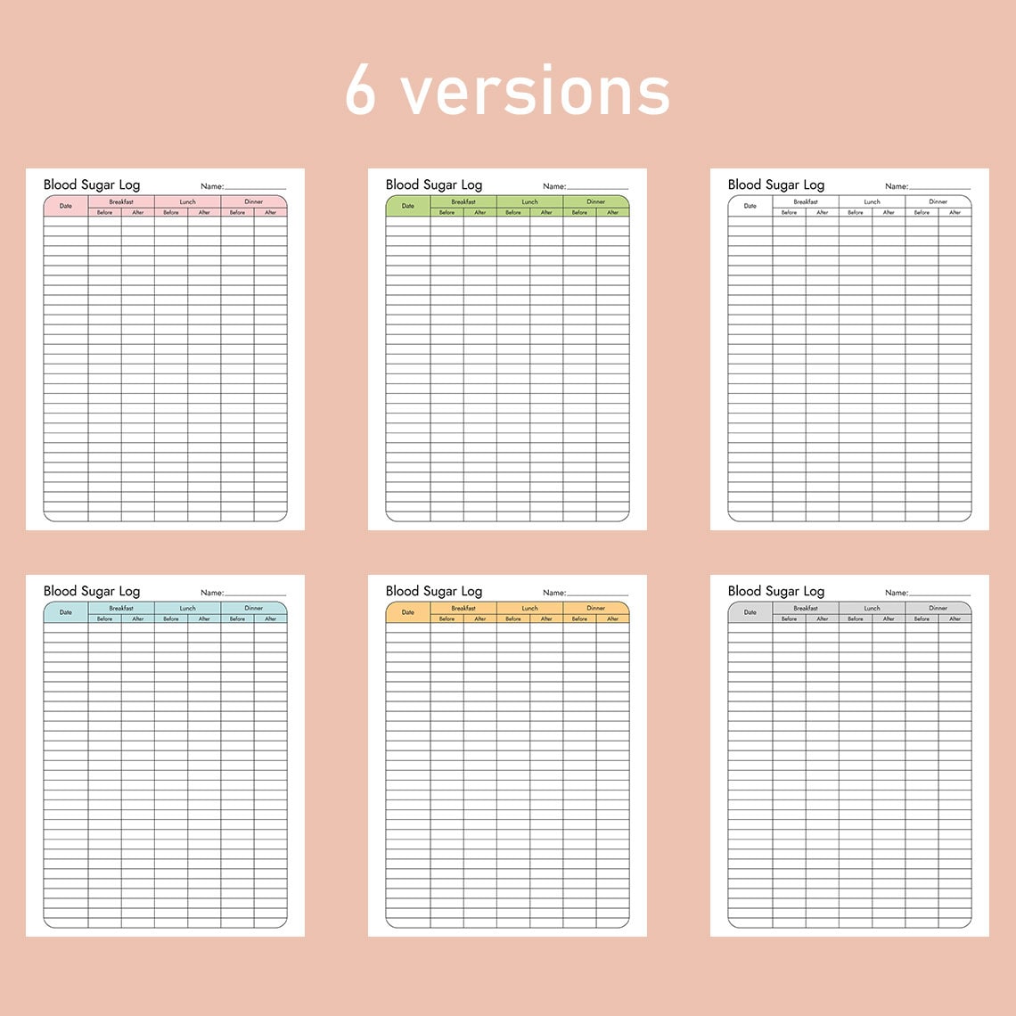 Printable Blood Sugar Log | Blood Sugar Tracker | Diabetes Tracker ...