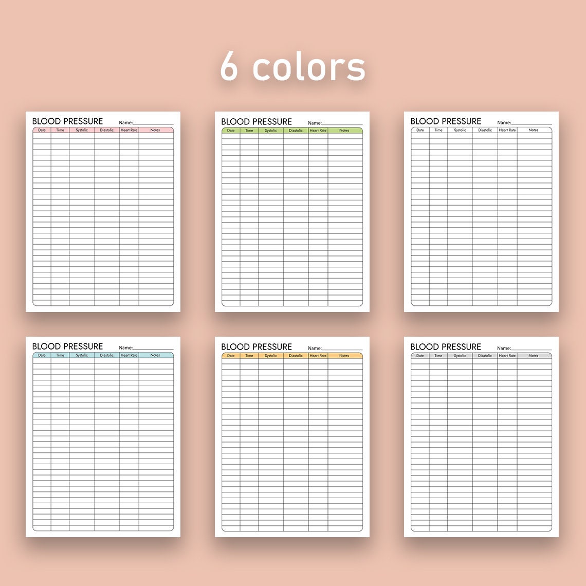 Printable Blood Pressure Log Editable Blood Pressure Tracker Medical ...