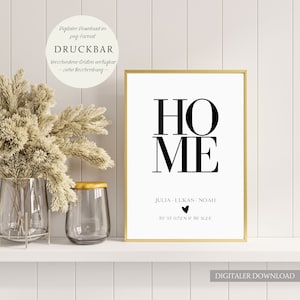 Personalisiertes Poster Familie, Home Poster Personalisiert, Digital Poster Download, Familienposter mit Namen