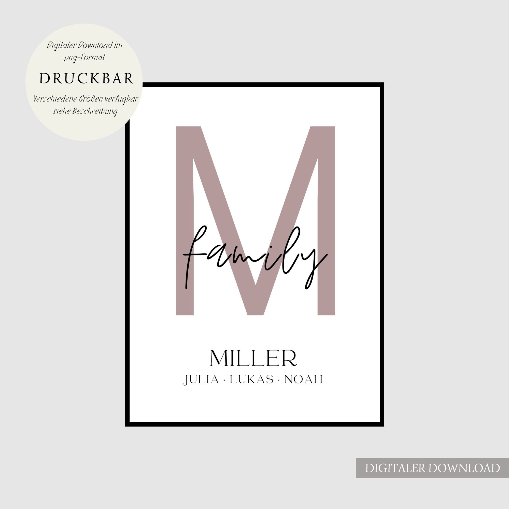 Personalized Poster Family, Home Poster Personalized, Digital Poster ...