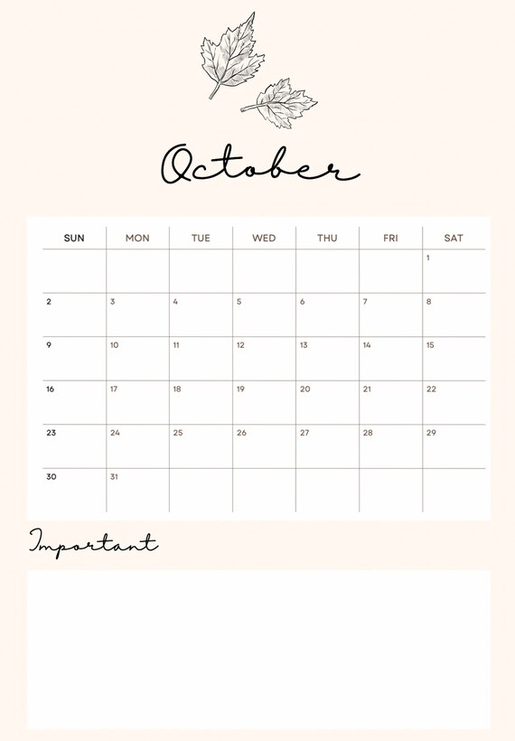 October 2022 Calendar, Beautiful Fall, Autumn Vibes, Printable Editable Oct  Calendar Planner, Digital Planner, PDF, Free Weekly Planner - Etsy