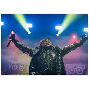 Benji Webbe of Skindred Electrifying Performance Poster - Wembley Arena Reggae Metal Print