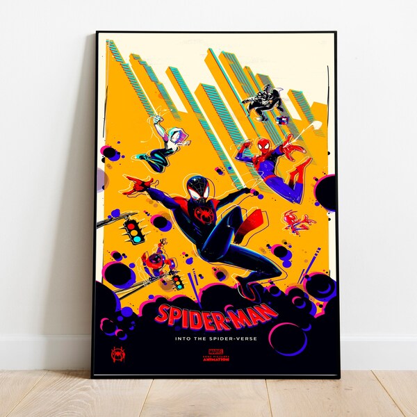 Spiderman Into Spiderverse Poster Etsy Australia