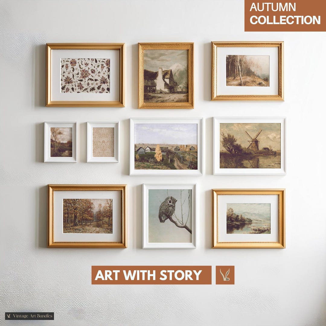 Gallery Wall Set of 10 Fall Art Prints | Vintage Autumn Prints Fall ...