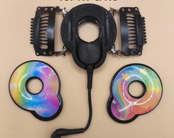Cochlear N7 N8 Rail Case, RAINBOW & MAGIC UNICORN Coil Protector, Anti-Snag Clip