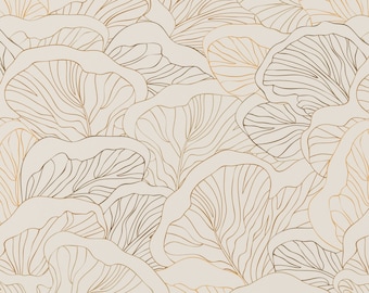 Gold Leaf Wallpaper: Luxury Botanical Removable Wallpaper