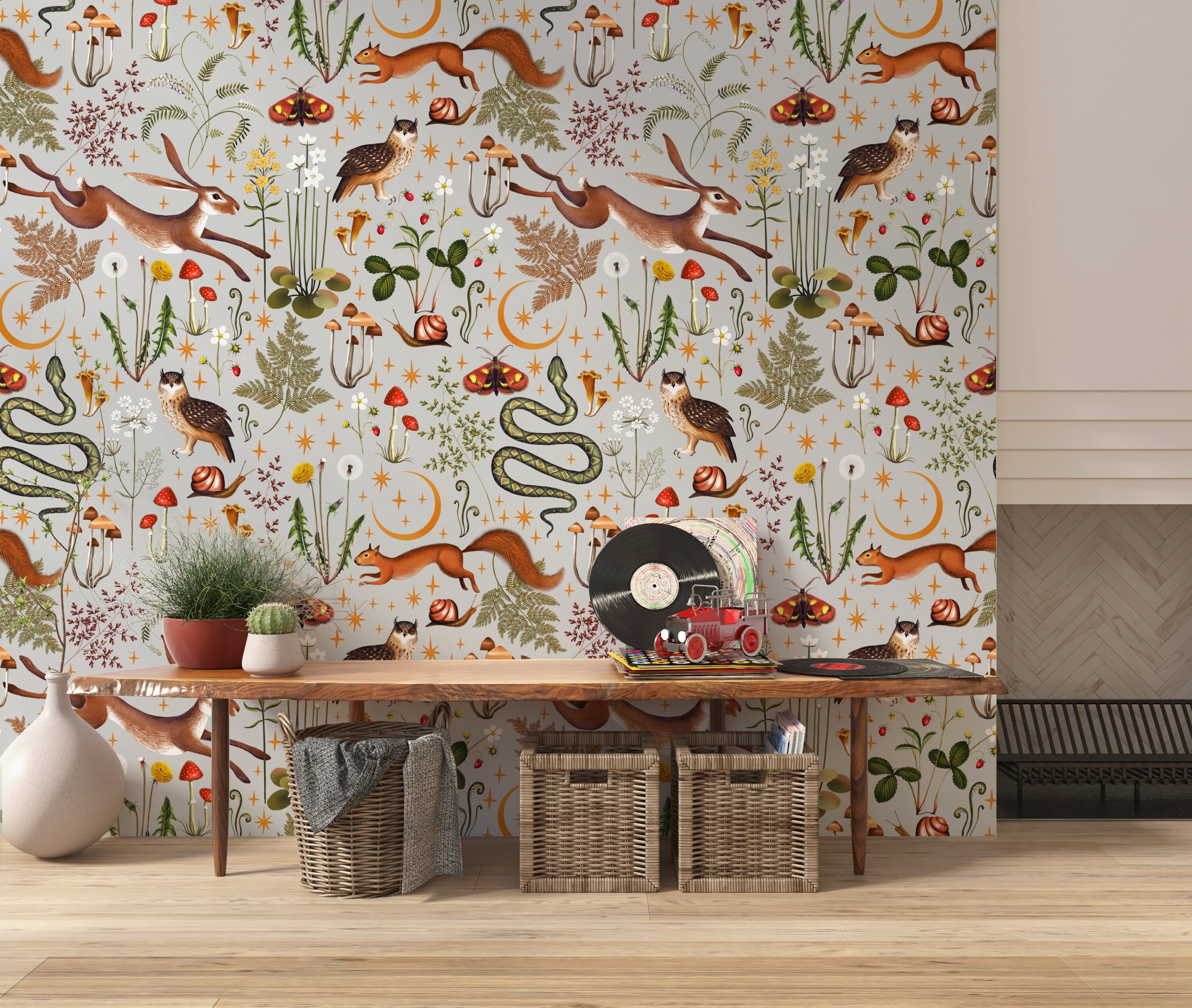 Vintage Mushroom Wallpaper Mushroom Wallpaper Peel and Stick - Etsy