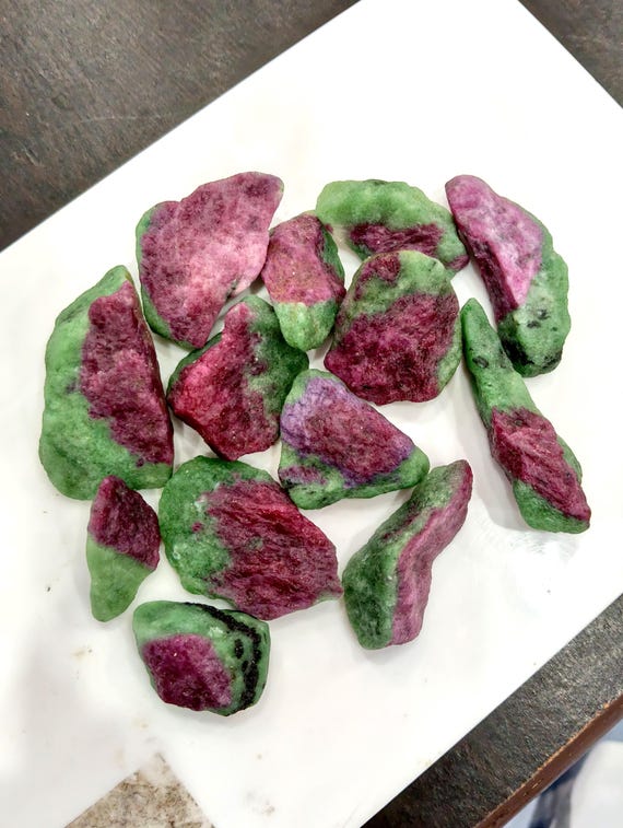 786 Carat Ruby Zoisite Rough, African Red and Green Gemstone (13