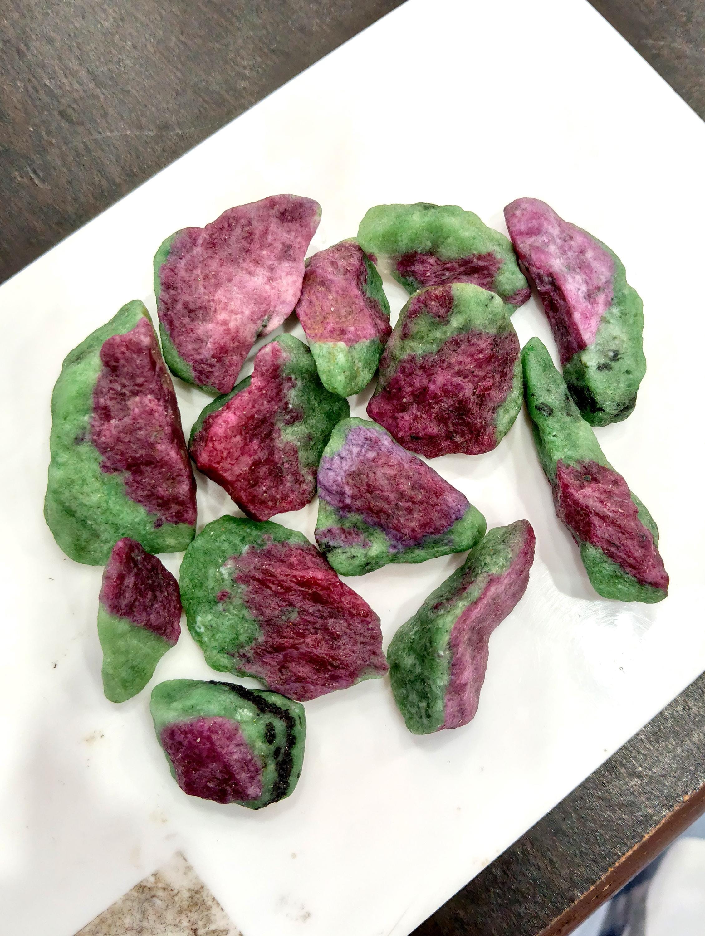 786 Carat Ruby Zoisite Rough, African Red and Green Gemstone (13