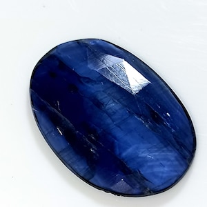 Natural Blue Kyanite Rose Cut Cabochon. Loose Blue Kyanite Flat Back Kyanite cabochon. Faceted Kyanite Gemstone For Jewelry Making. Code.9