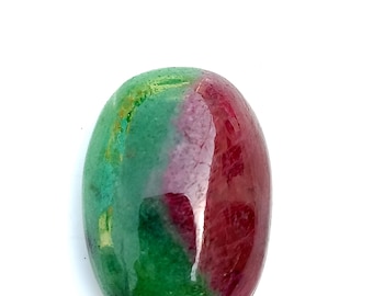 Ruby Zoisite Cabochon, Red and Green Gemstone, 12 Carat