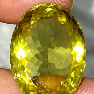 60 Carat Beautiful Natural Big Size Green Gold Lemon Quartz Faceted Gemstone Oval Shape Pendent Size Jewelry Making Loose Gemstone.