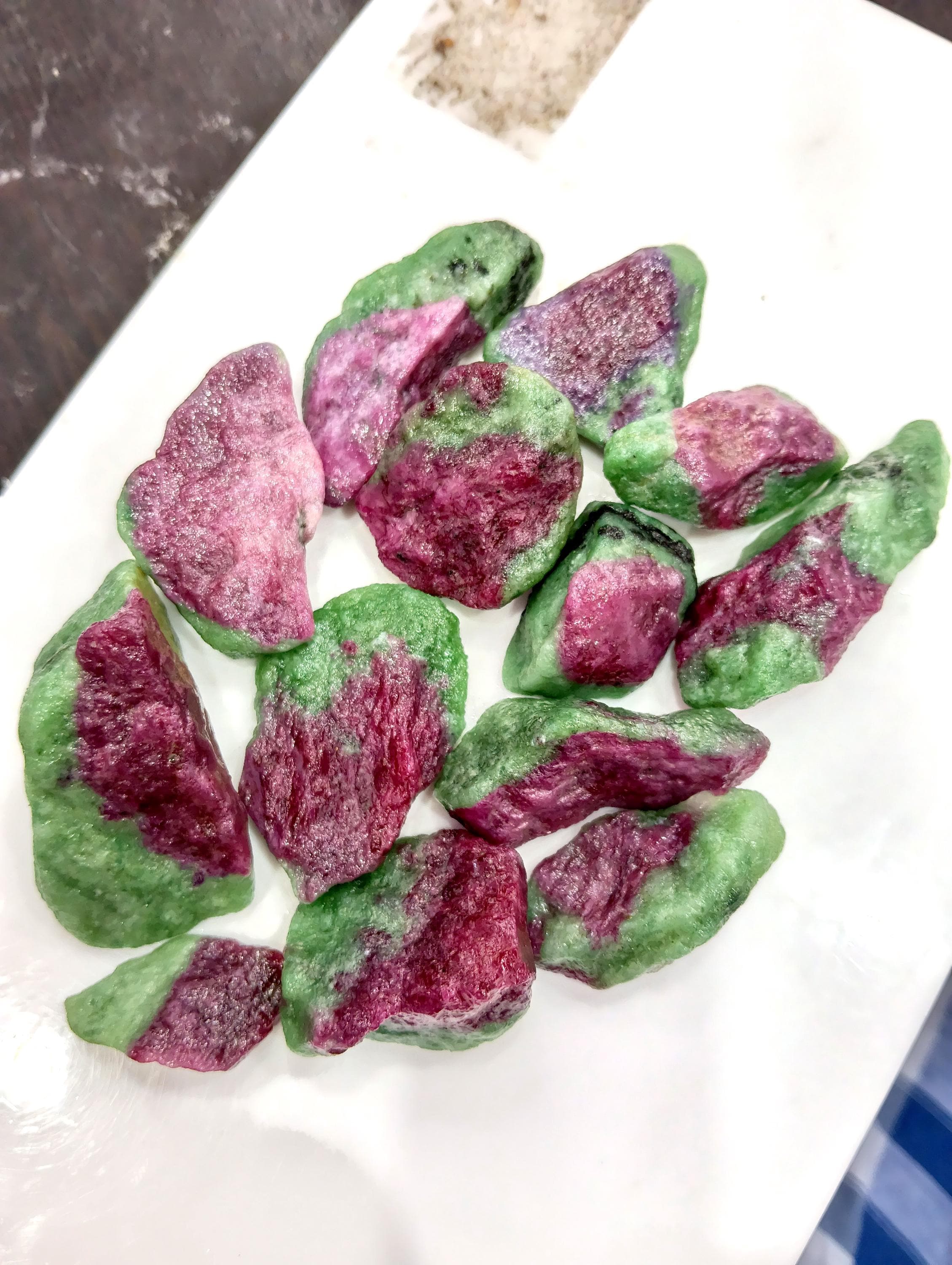 786 Carat Ruby Zoisite Rough, African Red and Green Gemstone (13
