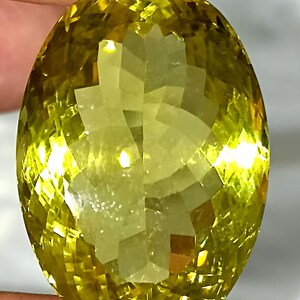 87 Carat Beautiful Natural Big Size Green Gold Lemon Quartz Faceted Gemstone Oval Shape Pendent Size Jewelry Making Loose Gemstone.