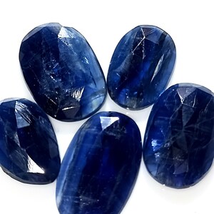 Natural Blue Kyanite Rose Cut Cabochon. Loose Blue Kyanite Flat Back Kyanite cabochon. Faceted Kyanite Gemstone For Jewelry Making. Code.14