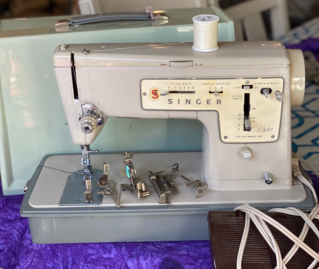 Vintage Singer 457 Stylist Zig Zag With Attachments Etsy