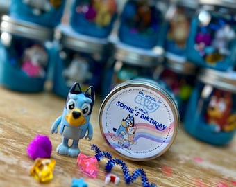 Bluey Birthday Party Favors | Custom Play Dough Jars with Charms