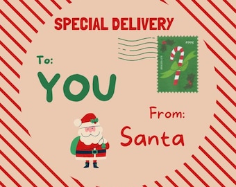 Editable Special Delivery from Santa Sticker | Printable 2" Round Christmas Label | Digital Download