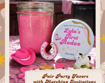 First Rodeo Sensory Play Dough Jar – Pink Western Party Favor
