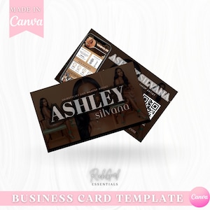 de Carte de visite de luxe moderne | Image de marque bricolage Instagram QR Code Coiffeur pour cils et logo pour le salon technique Modèle de toile modifiable