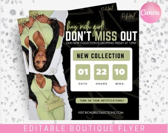 New Collection Boutique Flyer | Editable Canva Template (Digital Download)