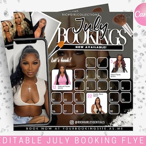 July Makeup Flyer, July Appointments Available flyer,  Makeup Flyer, Makeup Special , July Booking Flyer, Makeup Artist Flyer