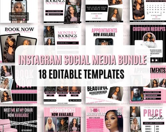 Social Media Bundle - Appointment Flyer, Book Now Flyer, Monthly Bookings , Calendar Flyer, Hair Stylist Flyer, Nail , Lash , MUA, Salon
