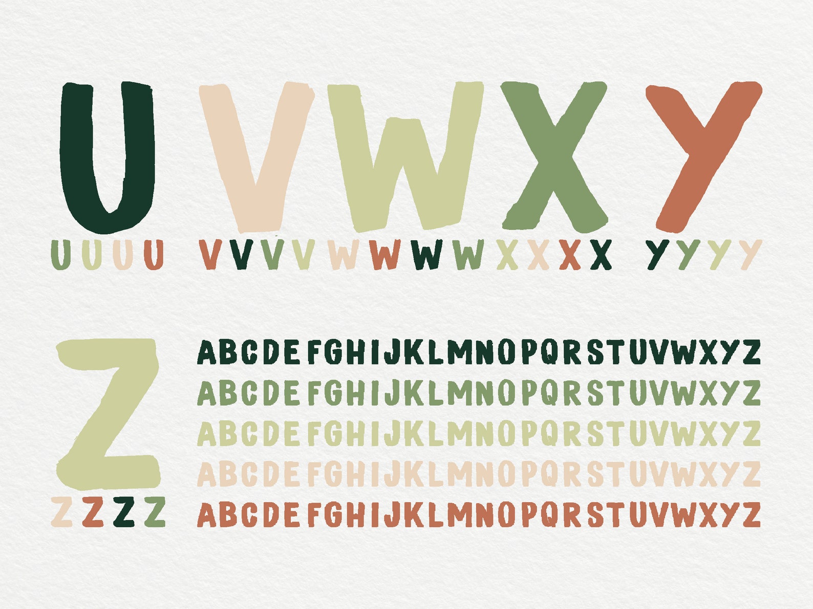 Hand Drawn Letters Clipart, Paint Brush Alphabet Font, Decorative ...