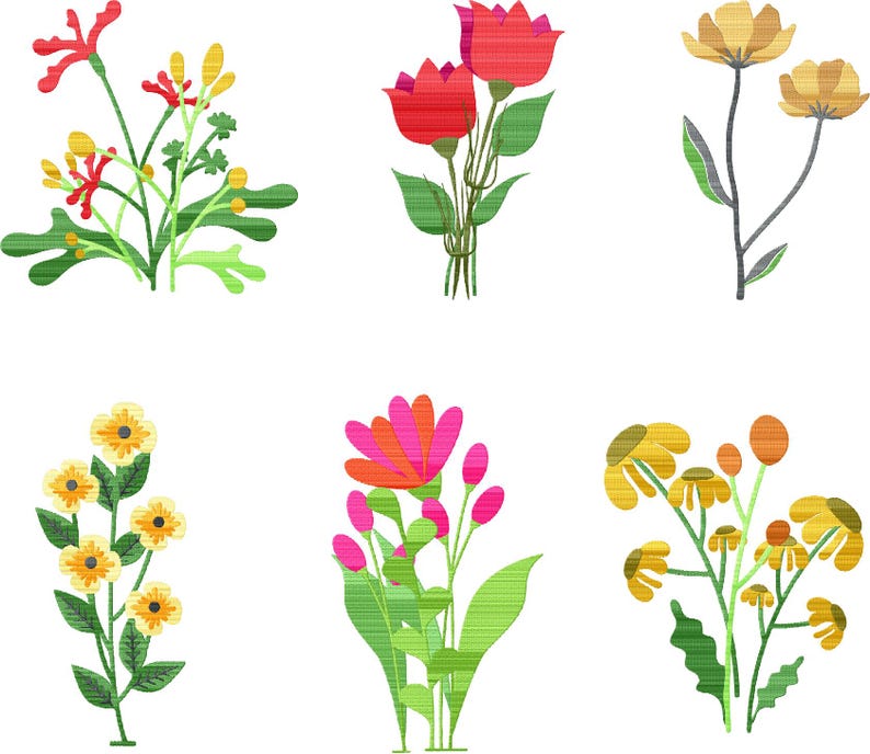 Mini Flower Machine Embroidery Designs: Botanical Boho Floral (instant ...