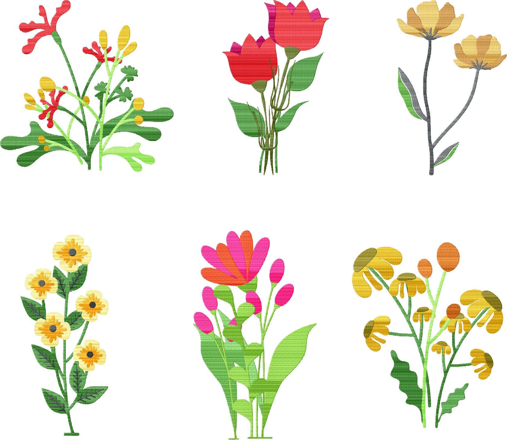 Mini Flower Machine Embroidery Designs: Botanical Boho Floral (instant ...